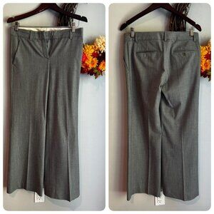 Theory Womens Dress Pants Wide Leg Trouser Mid Rise Size 2 Gray Wool Blend